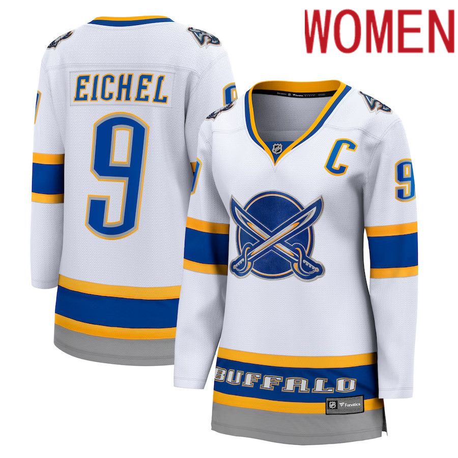 Women Buffalo Sabres 9 Jack Eichel Fanatics Branded White Special Edition Breakaway Player NHL Jersey